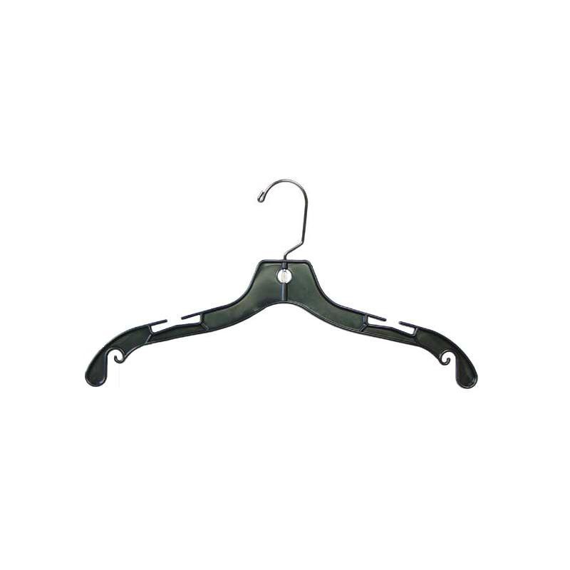 Clear Plastic Kids Top Hanger- Flat 14 Top Hangers with Notches and Chrome  Swivel Hook, 100ct