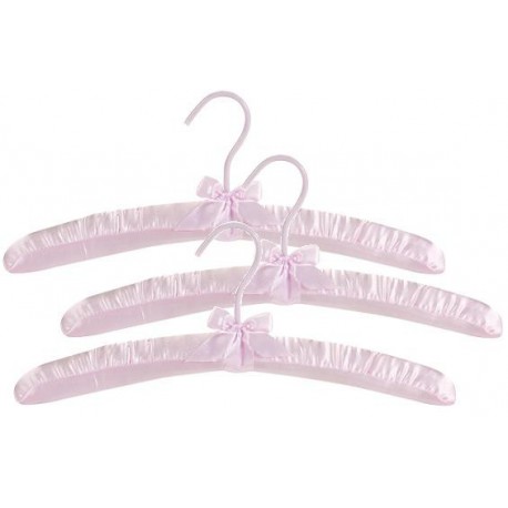 Big Kids 15" Pink Satin Padded Hanger