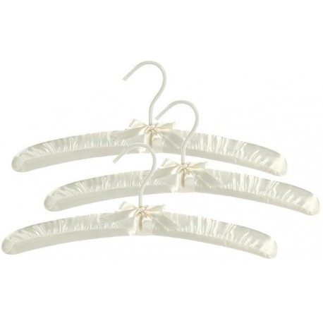 Big Kids 15" Ivory Satin Padded Hanger Big Kids 15" Ivory Satin Padded Hanger