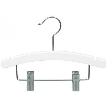 Baby 10" White Wood Combination Hanger Baby 10" White Wood Combination Hanger