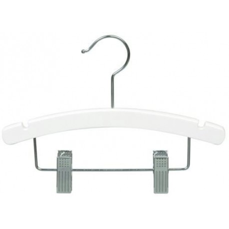 Baby 10" White Wood Combination Hanger