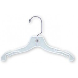 Children's Clear Plastic Suit Hanger w/Clips - 12Plastic