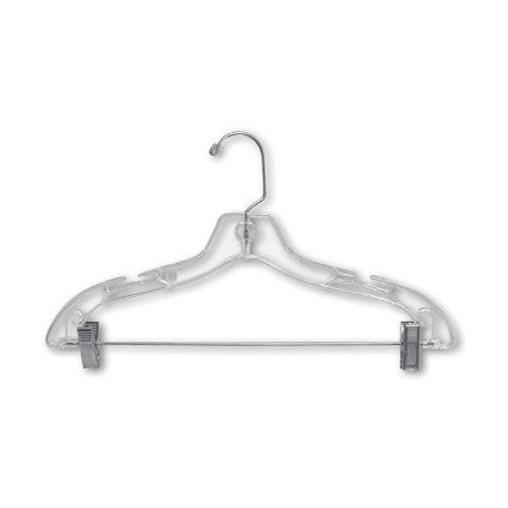 Kids 12" Clear Suit Hanger w/ Clips Kids 12" Clear Suit Hanger w/ Clips