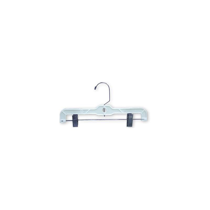 10 White Wooden Baby's Hanger with Chrome Pant Clips