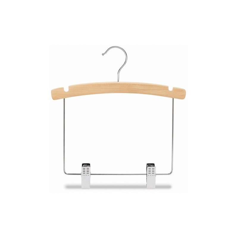 Junior Preteen Size Semi Curved Wooden Hanger in White - Set of 5 Hangers