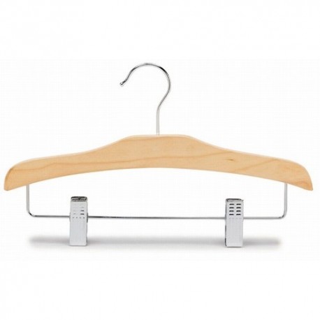 Children's Wooden Hanger with Chrome Pant Clips