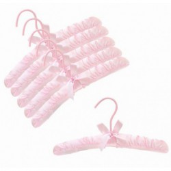 12" Light Pink Satin Padded Childrens Hanger
