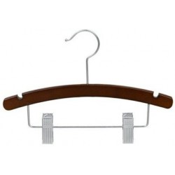 Big Kids 14" Arched Walnut Combination Hanger