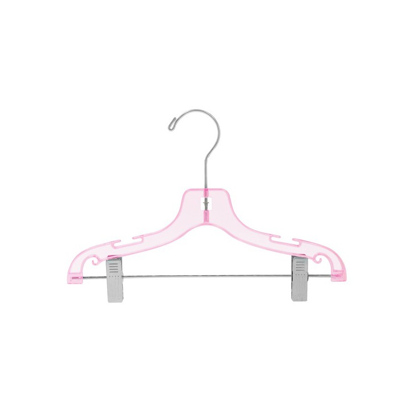 Children's Clear Plastic Suit Hanger w/Clips - 12Plastic