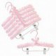 Kids 12" Pink Satin Hanger w/ Clips