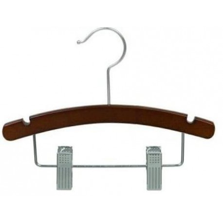 Baby 10" Walnut Wood Combination Hanger Baby 10" Walnut Wood Combination Hanger