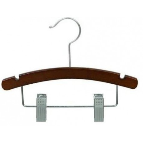 Baby 10" Walnut Wood Combination Hanger