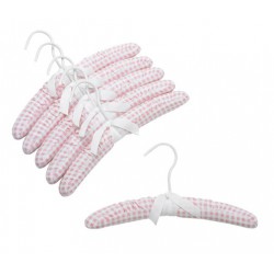 Kids 12" Pink Lattice Fabric Covered Hanger