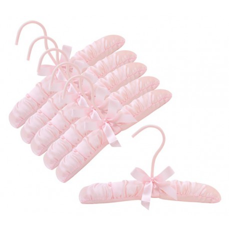 Baby 10" Pink Satin Padded Hanger Baby 10" Pink Satin Padded Hanger