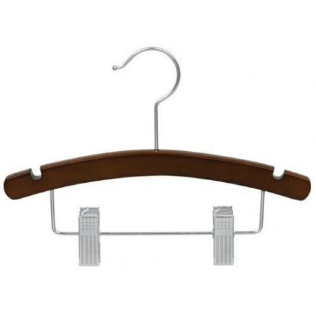 Kids 12" Walnut & Chrome Combination Hanger