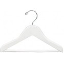 Kids 11" White Wood Top Hanger w/Bar