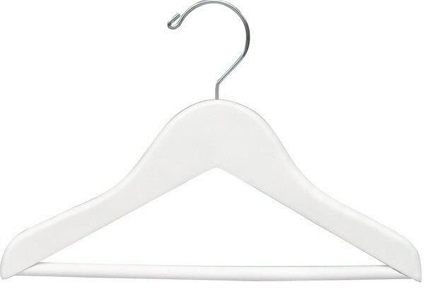 WHITE WOODEN COAT HANGERS CHILD TOP QUALITY 36cm